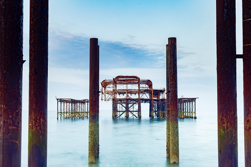 West Pier Brighton Dawn 
 Keywords: Brighton, West Pier, dawn, sea