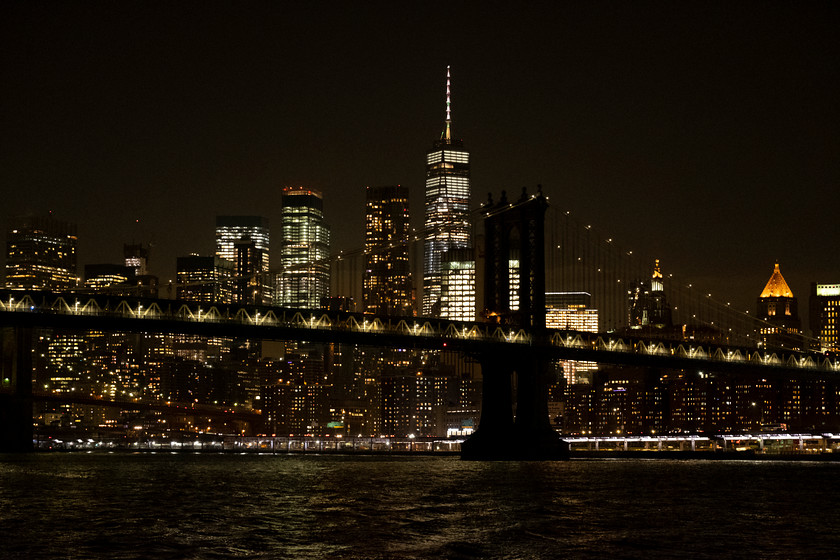 Manhattan Bridge and Skyline - night