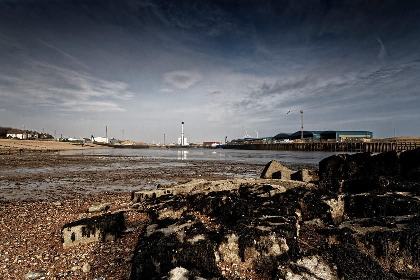 Shoreham Harbour low tide 
 Keywords: Shoreham By Sea, harbour