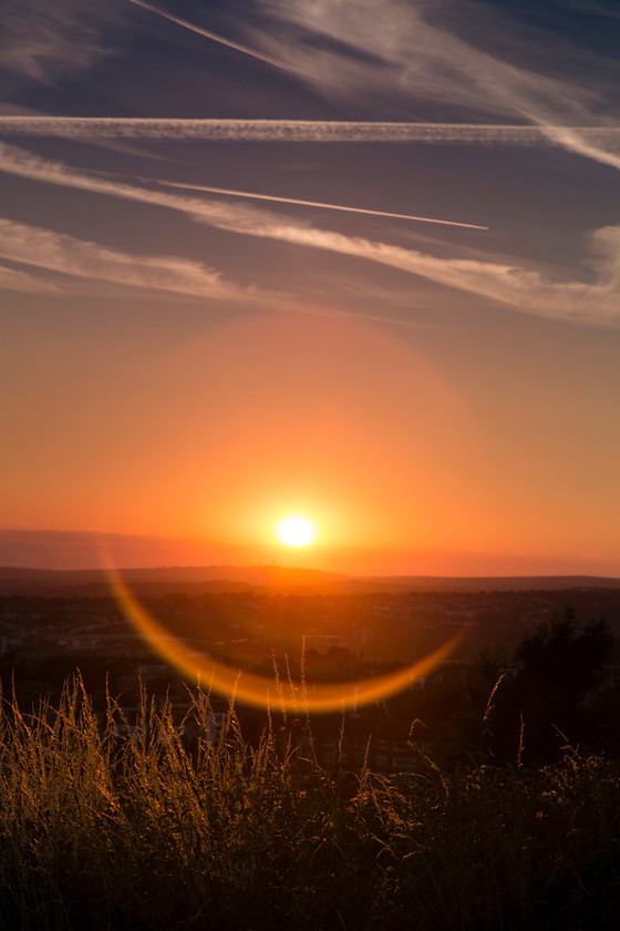 Truleigh Hill from Brighton Racecourse 
 Keywords: Brighton, racecourse, sunset